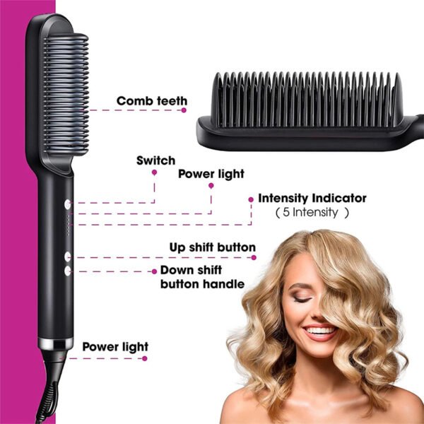 2 In 1 Hair Straightener Electric Hair Brush - Image 8