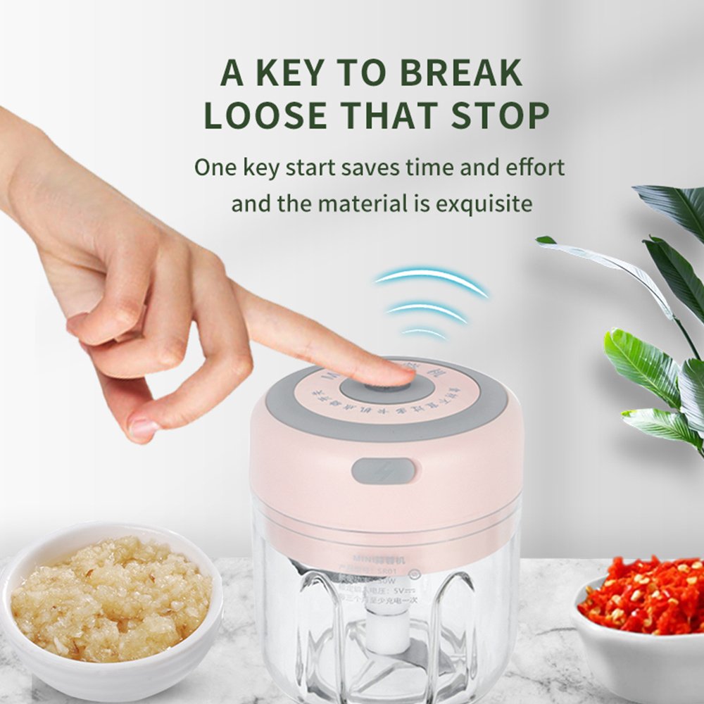 Mini Electric Garlic Chopper USB Charging Ginger Masher Machine Sturdy Durable Chili Vegetable Crusher Kitchen Tool - Image 5